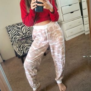 Banana Republic pink/tan camo pants